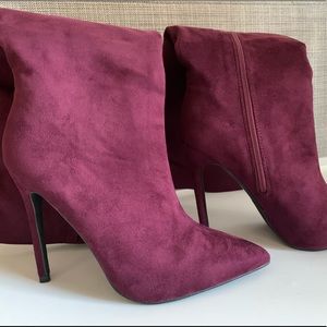 Burgundy High Heeled Boots
